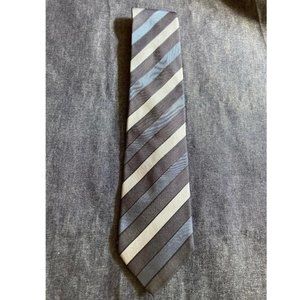 Armani gray/blue striped tie, 100% silk, made in Italy